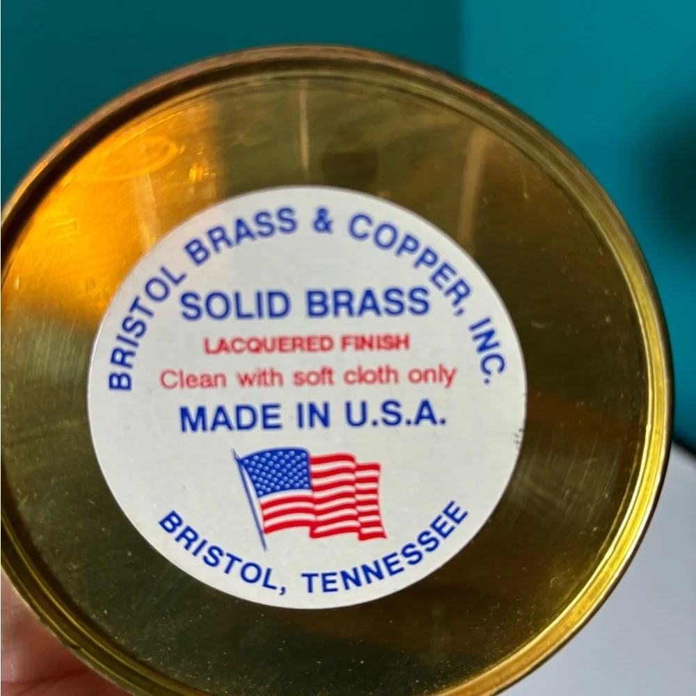 Bristol Brass & Copper Inc Solid Brass Cylinder Vase Made in USA